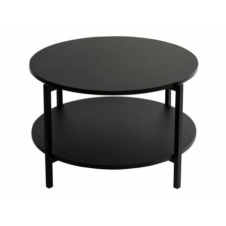 Nowoczesny, okrągły stolik kawowy 65 cm – Styl loft, dwupoziomowy MILANO M14